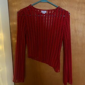 Rue21 Red Asymmetrical Blouse